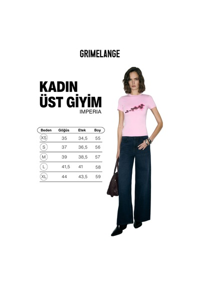 Grımelange Imperıa Kadın Yumuşak Kumaşlı Organik Pamuklu Baskı Detaylı Pembe T-shirt Pembe Grımelange Imperıa Kadın Yumuşak Kumaşlı Organik Pamuklu Baskı Detaylı Pembe T-shirt Pembe
