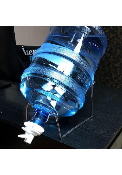 Pratik Su Sebili / Metal Stant + Musluk / Standart Damacana Uyumlu / Sızdırmaz Su Valfi Beyaz