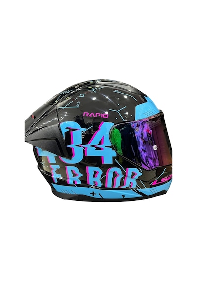 Ls2 Rapid Player Gökkuşağı Cam Kask Mavi - Siyah