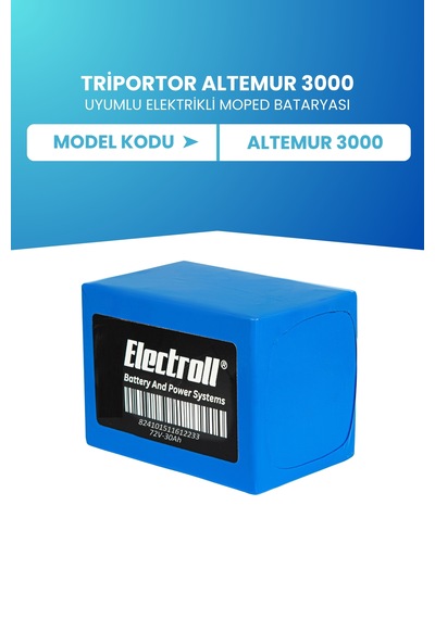 Triportor Altemur 3000 Uyumlu Batarya  Kapasite Lifepo4 72v 30ah Elektrikli Moped Bataryası