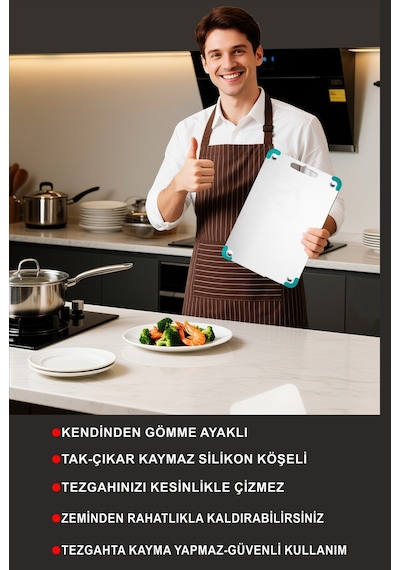 Büyük-küçük Paslanmaz Çelik Kesme Tahtası Ayaklı 304