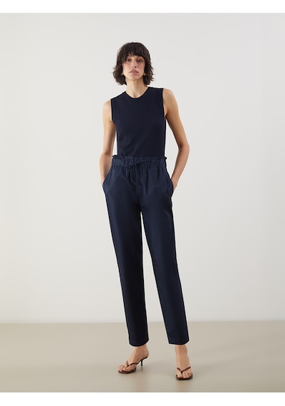 Lcw Vision Lacivert Beli Lastikli Düz Gabardin Kadın Pantolon