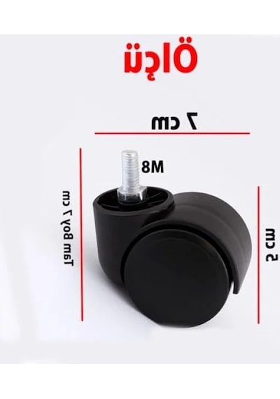 Dayanıklı M8 Civatalı Siyah Koltuk Tekerleği