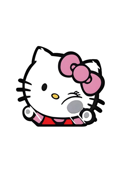 Hello Kitty Sticker 13,5x12 Cm Su Geçirmez Yüksek Çözünürlüklü Araba Laptop Oto Motor Kask Sticker
