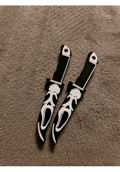 Scream Ghostface Çığlık Korku Temalı Bıçak Küpe Çifti - Gotik Estetik Tasarımlı Aksesuar Siyah