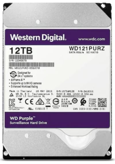 Western Digital WD121PURZ 12 TB 3.5" 7200 RPM 256 MB SATA 3 HDD