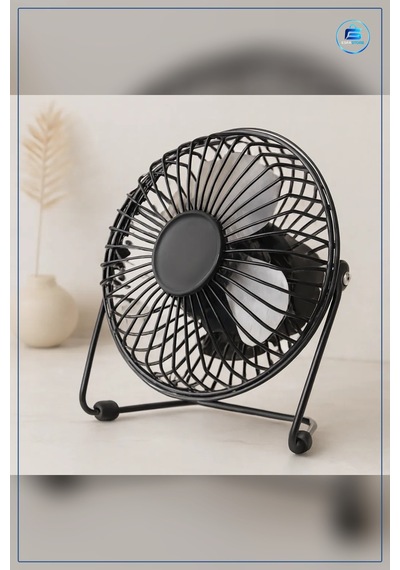 Masaüstü Mini Fan Usb Şarjlı Metal Gövde 14.5x7.5x15 Cm Sessiz Ta