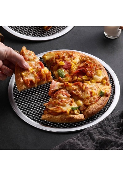 Alüminyum Pizza Pişirme Teli 33 Cm - Çıtır Tabanlı Profesyonel Pizza Tepsisi, Delikli Yuvarlak Fırın Teli, Lavaş Ve Pide Pişirme Izgarası