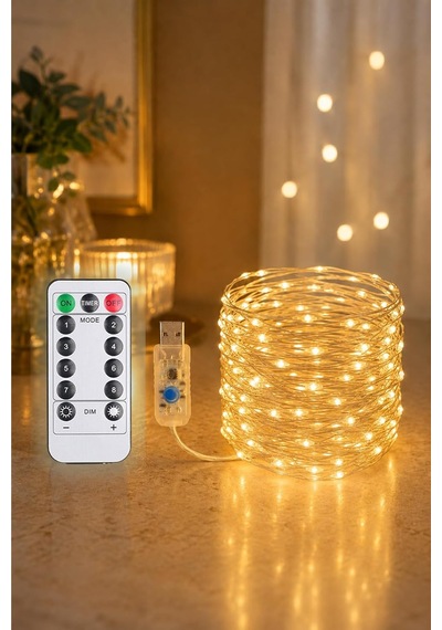 Tr Günışığı Renk Uzaktan Kumandalı Ve Fonksiyonlu 10 Metre Usb Peri Led Parti Kutlama Aydınlatma