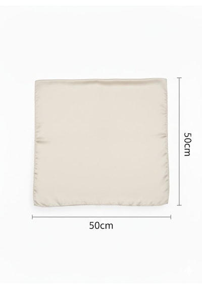 Jz Shop Düz Sade Şifon Kare Fular - Zarif Kadın Boyun Fuları Ve Bandana 50x50cm Bej