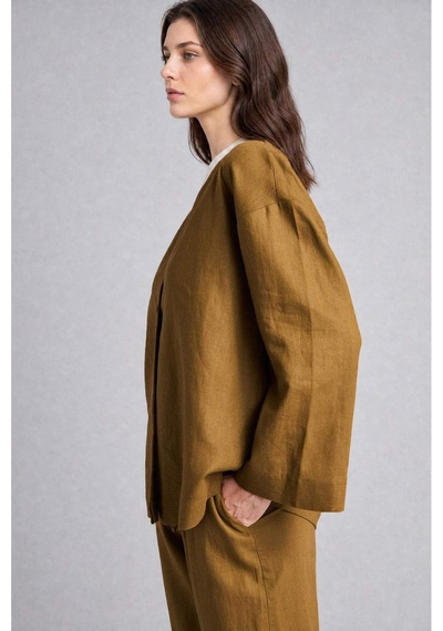 Defacto Regular Fıt V Yaka Keten Kimono H3219ax26aukh257 Haki-kh257
