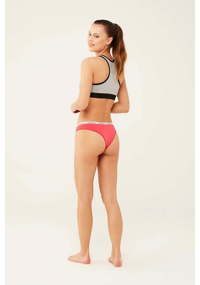 U.S. Polo Assn. Kadın Mercan - Neon Yeşil - Turkuaz 3 Lü Brazilian Slip 66275 Yeşil