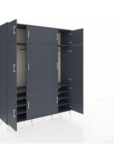 Hyperion Gardrop 10 Raflı 12 Kapaklı 2 Askılı 176x44x221 Antrasit-antrasit Antrasit Hyperion Gardrop 10 Raflı 12 Kapaklı 2 Askılı 176x44x221 Antrasit-antrasit Antrasit