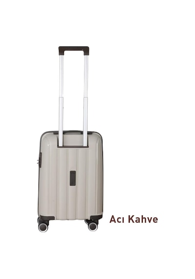 Mçs Bavul Orta Ve Kabin 2li Set Kırılmaz Silikon Valiz V305 Kemik/acıkahve Kemik