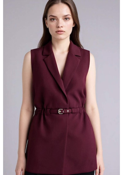 Defacto Fıtted Ceket Yaka Yelek D4784ax26spbr151 Bordo-br151