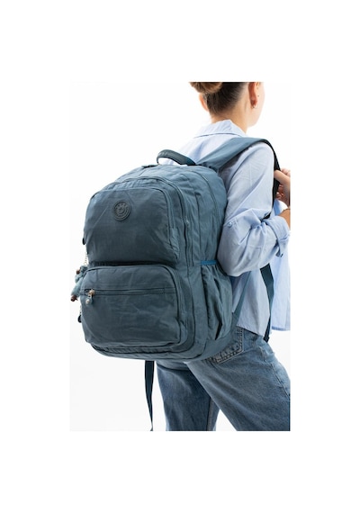 Baginn Kadın Sırt Çantası Hafif Kumaş Çok Cepli Kabin Boy Seyahat Çantası 43 30 Cm Unisex Okul Çantası Mavi
