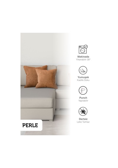 Br Perle Home Daily Series Antik Renk Kırlent Yastık Kılıfı Antik