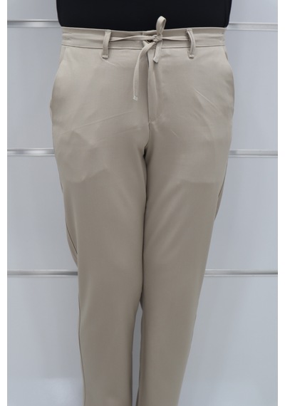 Marcao Dmctekstil Erkek Düz Normal Bel Normal Kesim Dar Paça Kışlık Jogger Pantolon Bej