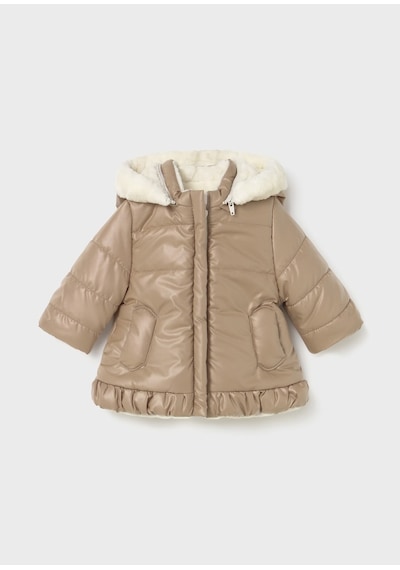 Kız Bebek Çift Taraflı Peluş Mont 2404 Bej