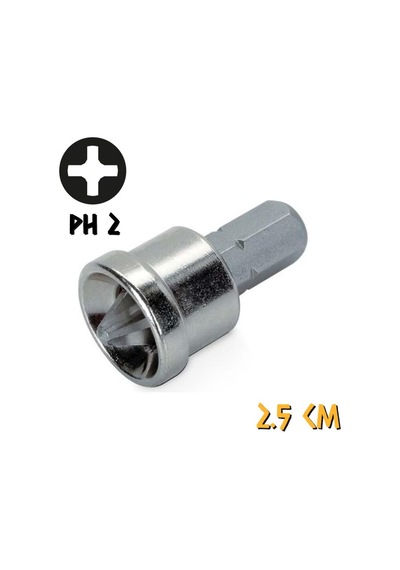Kupa Tyson Bits Uç Seti 3 Parça - Ph2 - Pz2 - Ph2 Stoplu - 2.5 Cm.