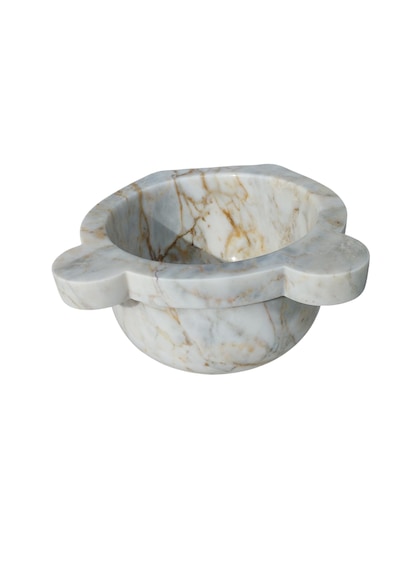 Gold Damarlı Mermer Banyo Kurnası. Hamam Kurnası Altın - Beyaz