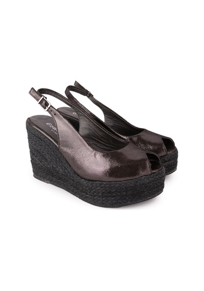 Gondol Kadın Hakiki Deri Dolgu Topuk Platform Sandalet Ell.6978 001