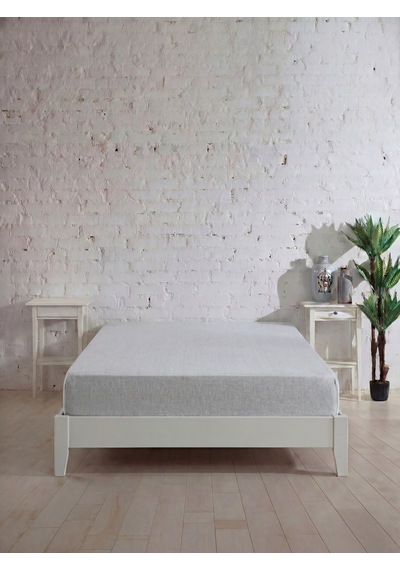 Battal Boy Pamuklu Lastikli Çarşaf, Ranforce Battal Boy Fitted Çarşaf 180x200+20 Cm Açık Gri