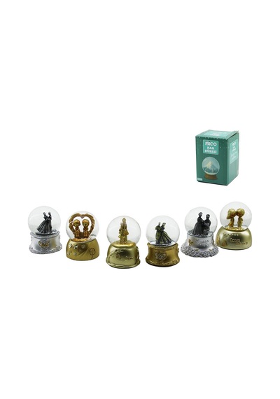 Küçük Boy - 6.5cm Pilli - Işıklı Kar Küresi Cam Eskitme İnsan Figürlü - Desen Mix Renkli Herhangi Bir Tanesi Gönderilir Diğer