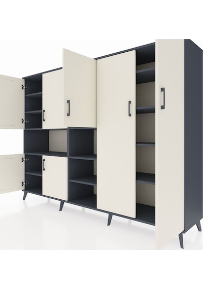 Hyperion Dolap 13 Raflı 7 Kapaklı 220x44x163 Antrasit-aytaşı/antr Antrasit-aytaşı/antrasit Hyperion Dolap 13 Raflı 7 Kapaklı 220x44x163 Antrasit-aytaşı/antr Antrasit-aytaşı/antrasit