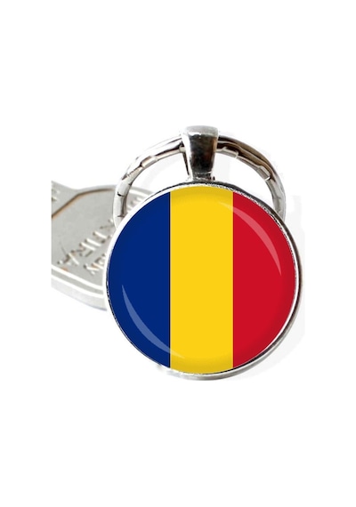 Tamgacrafts Romanya Romania Bayrağı Metal Anahtarlık Ülke Temalı Hediyelik Çok Renkli