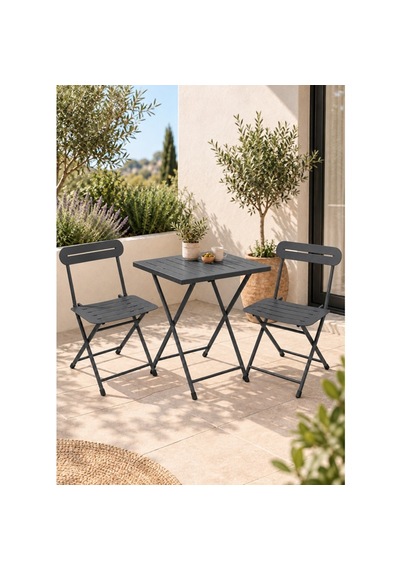 Katlanır Metal Balkon Bahçe Bistro Masa Sandalye Seti 2 Kişilik 1 Masa 2 Sandalye Füme 1647 Katlanır Metal Balkon Bahçe Bistro Masa Sandalye Seti 2 Kişilik 1 Masa 2 Sandalye Füme 1647