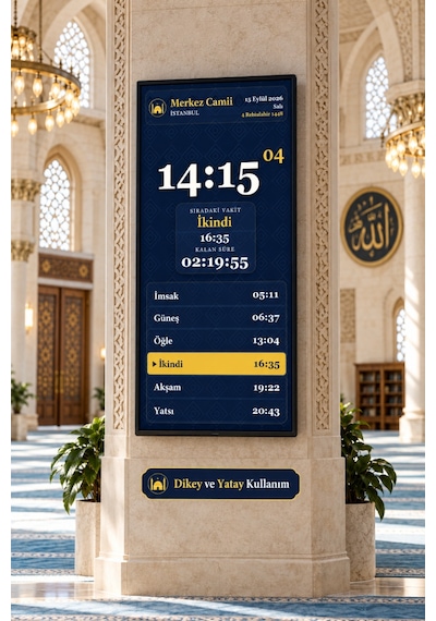 SANEC Vakitmatik – 32" HDMI Ekranlı Cami Vakitmatik Tam Paket