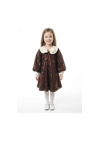 Xo Kids Kız Çocuk Elbise 3-7 Yaş 1025 Kahverengi