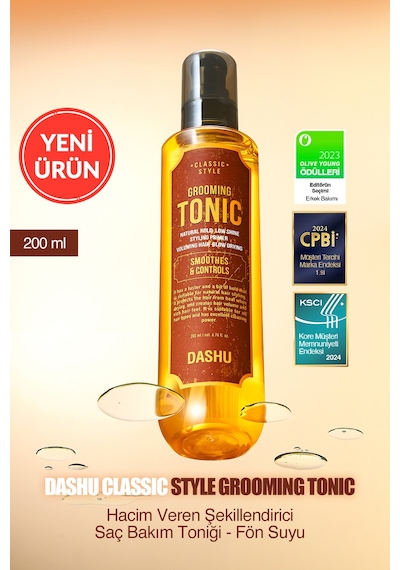 Hacim Veren Şekillendirici Saç Bakım Toniği - Fön Suyu Dashu Classic Style Grooming Tonic Pump 200ml