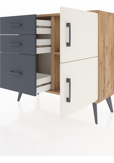 Arges Şifonyer Tek Raflı 3 Çekmeceli 2 Kapaklı 88x30x80 Çam-aytaşı/antrasit Aytaşı/antrasit Arges Şifonyer Tek Raflı 3 Çekmeceli 2 Kapaklı 88x30x80 Çam-aytaşı/antrasit Aytaşı/antrasit