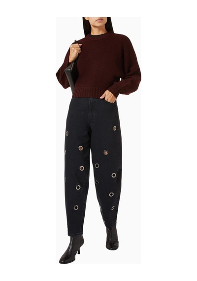 Frame The Narrow Grommet Jean, Organik Denim Ve Modern Metal Detaylı Tasarım Siyah
