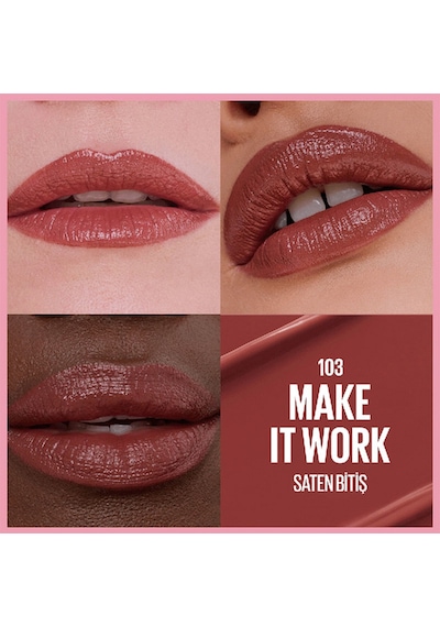 Maybelline New York Serum Etkili Hyalüronik Asit Ve Besleyici Yağ İçeren Satin Ruj 103 Make It Work Allow Custom