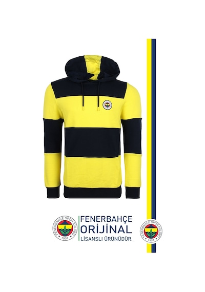 Fenerium Fenerbahçe Orijinal Lisanslı Sarı Lacivert Kapüşonlu Sweat Lacivert