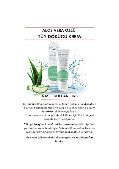 Byphasse Aloe Vera Özlü Tüy Dökücü Krem 125 ML
