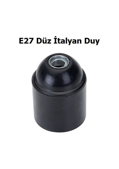 E27 Düz Siyah İtalyan Duy 20 Adet