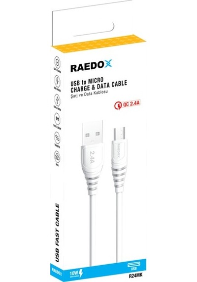 Raedox Usb To Micro 10w 2.4a Şarj Kablosu