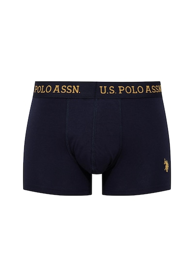 U.S. Polo Assn. - Erkek Sarı - Baskılı- Lacivert 3 Lü Boxer-Sarı - Baskılı- Lacivert