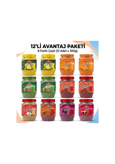 Granül Oralet 8 Çeşit 12 Adet X 300gr İçecek Tozu 300 G