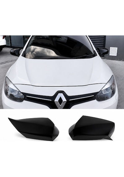 Renault Fluence 2009-2016 Batman Yarasa Ayna Kapağı Parlak Siyah Sportif Yan Ayna Kaplaması