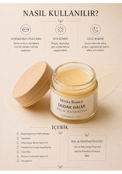 Bal & Mandalina Dudak Balmı Doğal Nemlendirici Dudak Bakımı 10 Ml