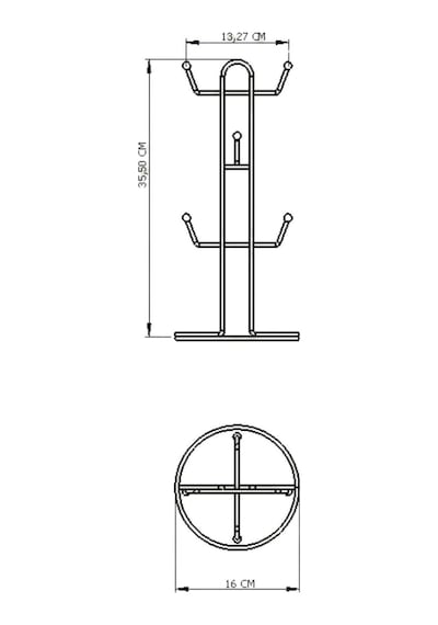 Edora Home Gümüş 6 Bölmeli Bardak, Kupa, Fincan Askılığı - Metal Paslanmaz Mutfak Düzenleyici