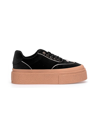 Guja 25k330 Kadın Hakiki Deri Klasik Sneaker Siyah Siyah