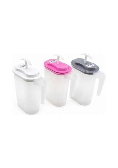 Güzel Plastik G-020 Şeffaf Plastik Oval Yayık Sürahi - Renkli Kapaklı- 24'li Paket