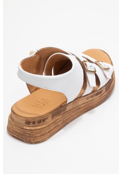 Luvishoes Luvi Shoes Levıne Beyaz Hakiki Deri Tokalı Yandan Fermuarlı Kadın Sandalet Beyaz Luvishoes Luvi Shoes Levıne Beyaz Hakiki Deri Tokalı Yandan Fermuarlı Kadın Sandalet Beyaz