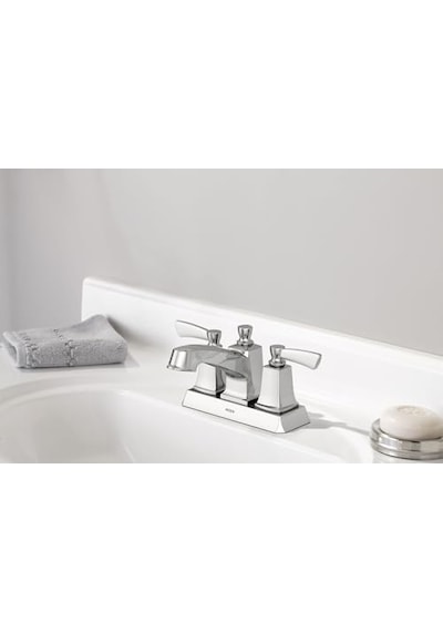 Moen Ws84922 Conway İki Saplı Orta Set Drenaj Montajlı Banyo Musluğu, Krom